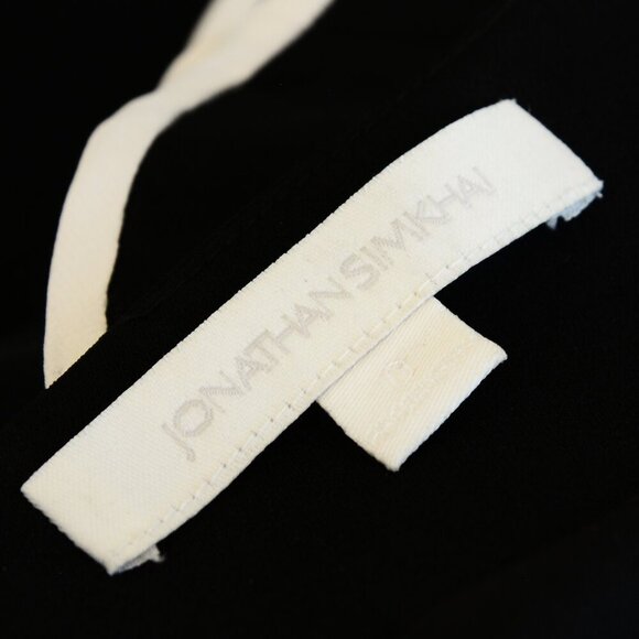 Jonathan Simkhai Ruffle Mini Black Skirt With Contrast Silk Sz 0 - Picture 5 of 7